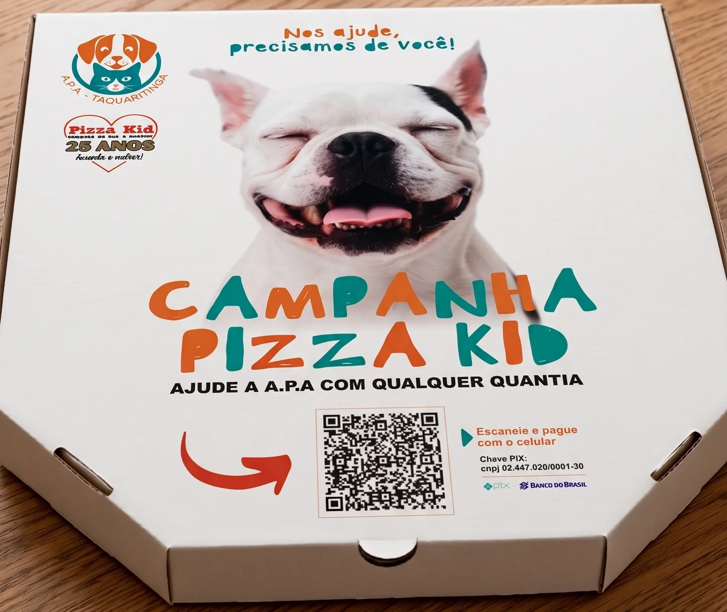 Ação solidária Pizza Kid