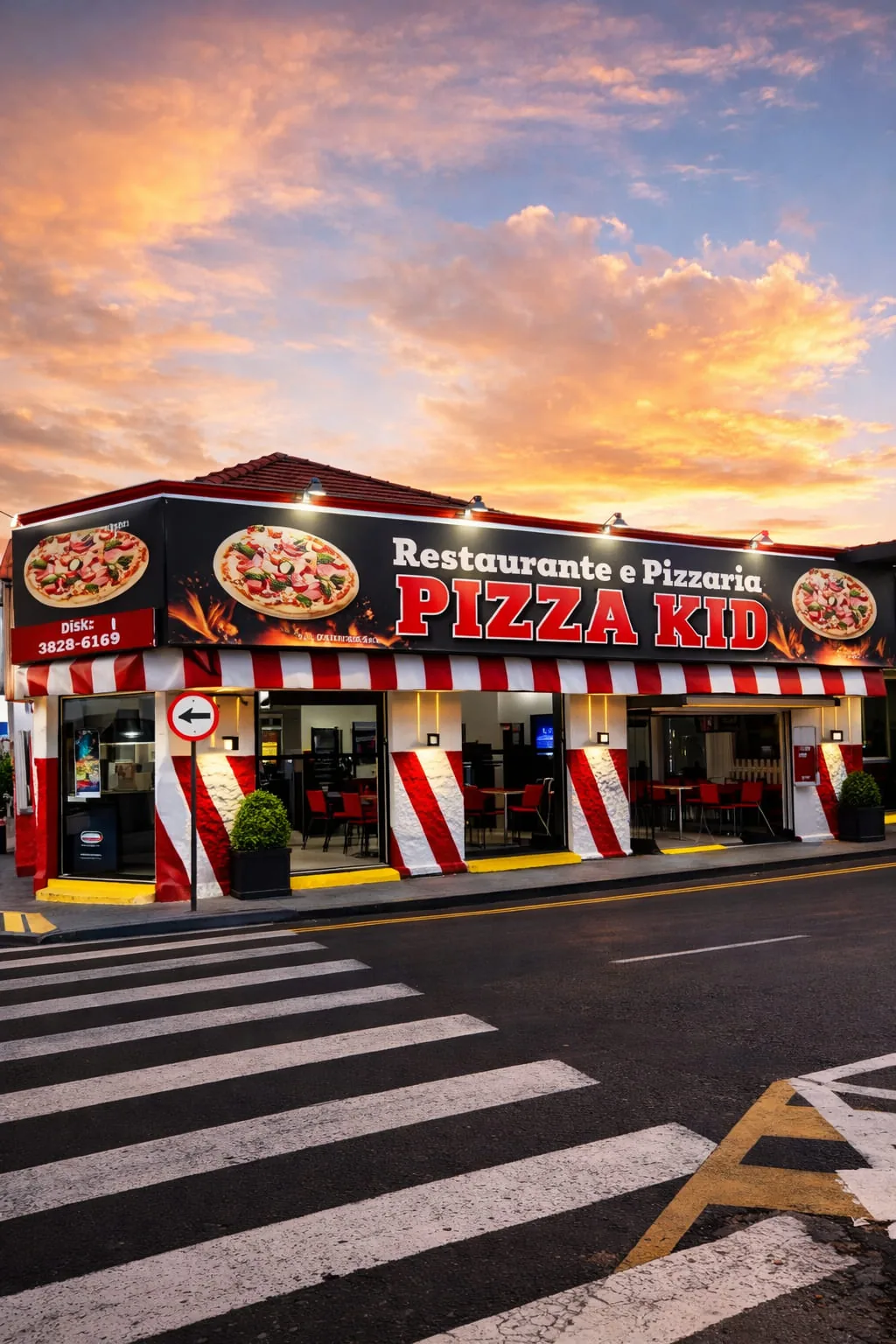 Fachada da Pizza Kid Taquaritinga